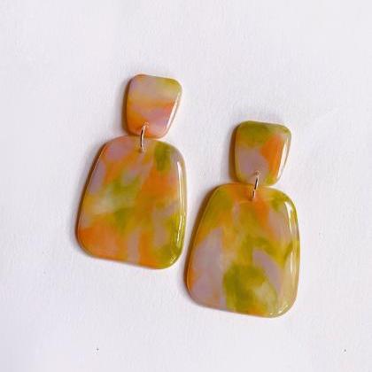 Peach Garden - Austen Polymer Clay Earrings