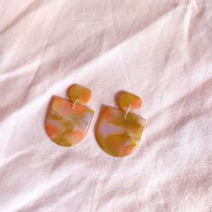 Peach Garden - Frida Polymer Clay Earrings