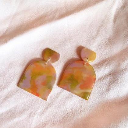 Peach Garden - Maude Polymer Clay Earrings