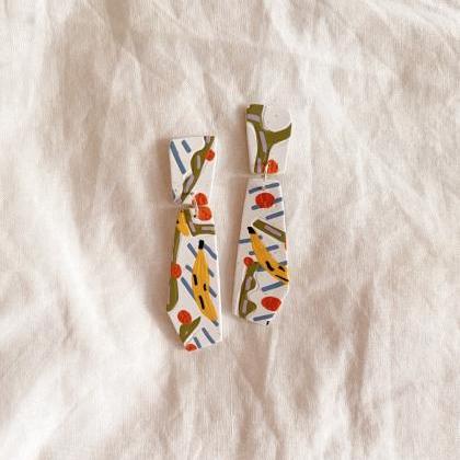 Bananas - Long Bar Polymer Clay Earrings | Polymer..