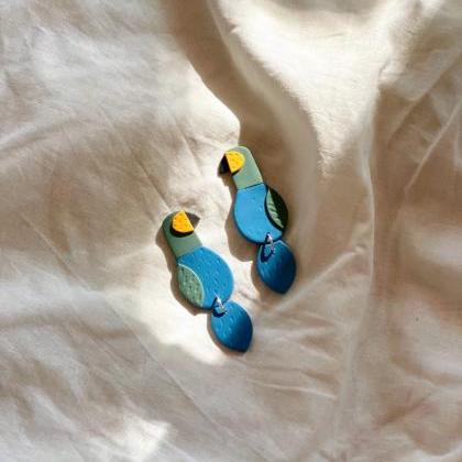 Polymer Clay Earrings | Made-to-order: Parrot..