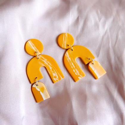 Polymer Clay Earrings, Pollen - Umbra Statement..