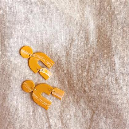 Polymer Clay Earrings, Pollen - Umbra Statement..