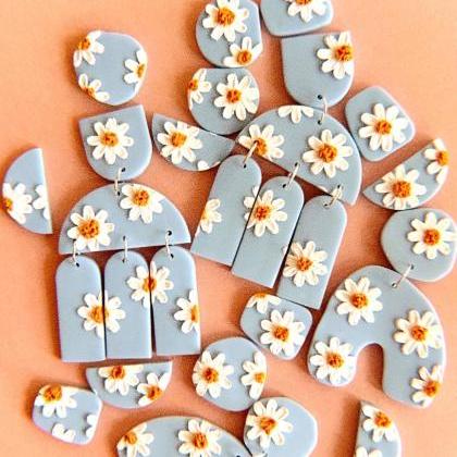 Polymer Clay Earrings, Limited Pre-order: Daisies..