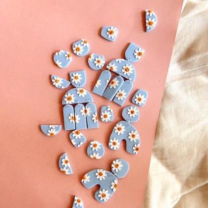 Polymer Clay Studs, Limited Pre-order: Daisies -..