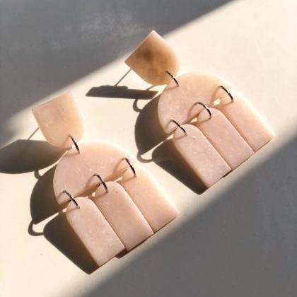 Polymer Clay Earrings, Santorini - Translucent..