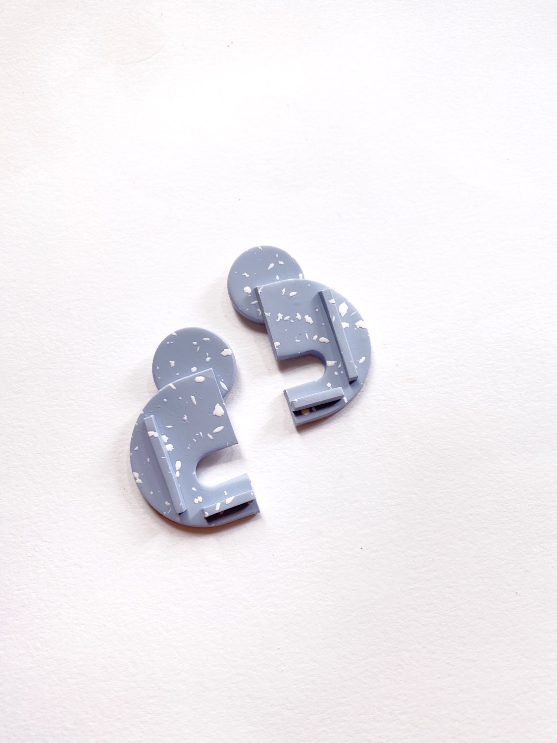 Limited Pre-order: Bauhaus Series - Berlin Powder Blue Speckle Polymer Clay Earrings