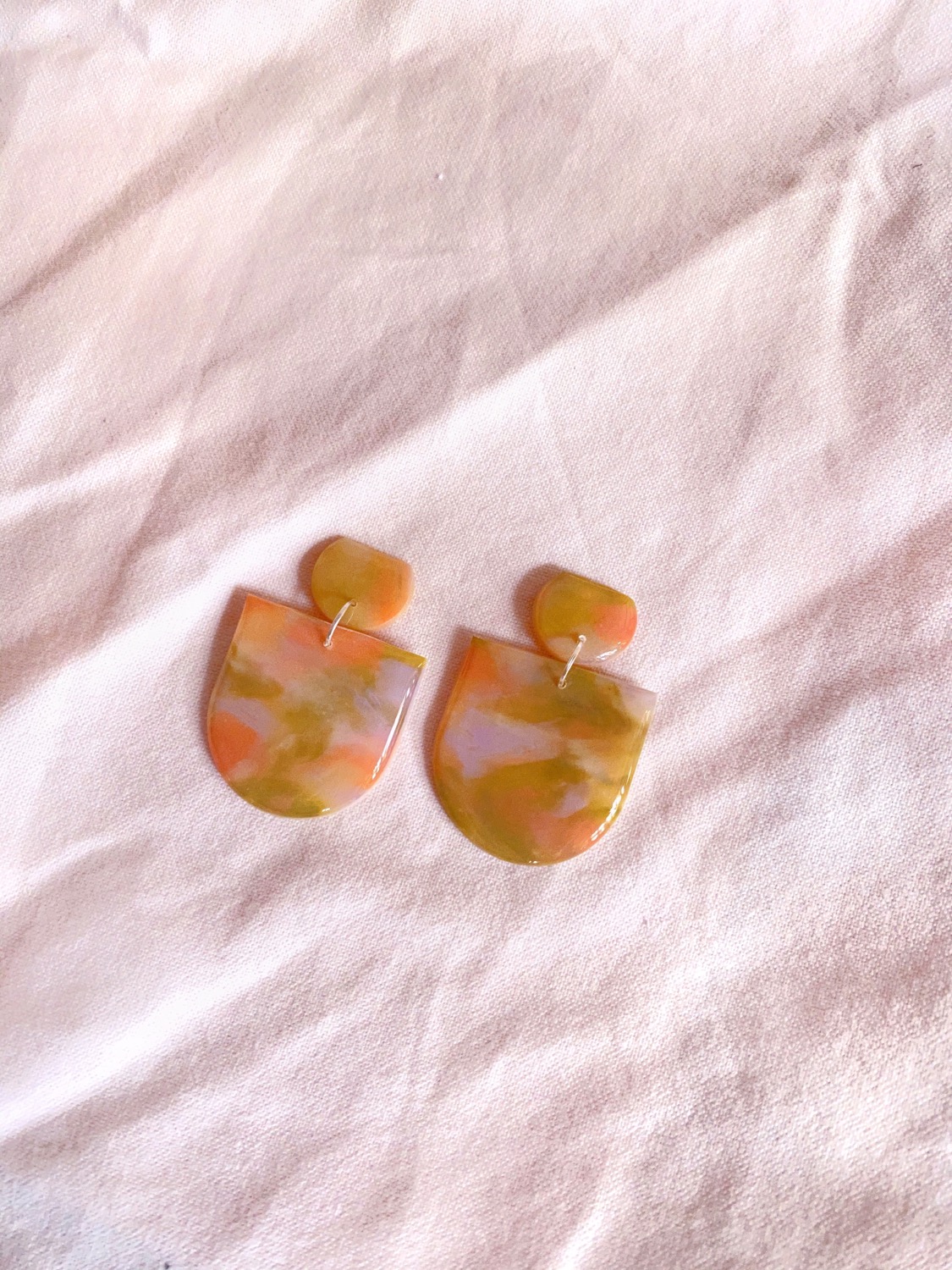 Peach Garden - Frida Polymer Clay Earrings