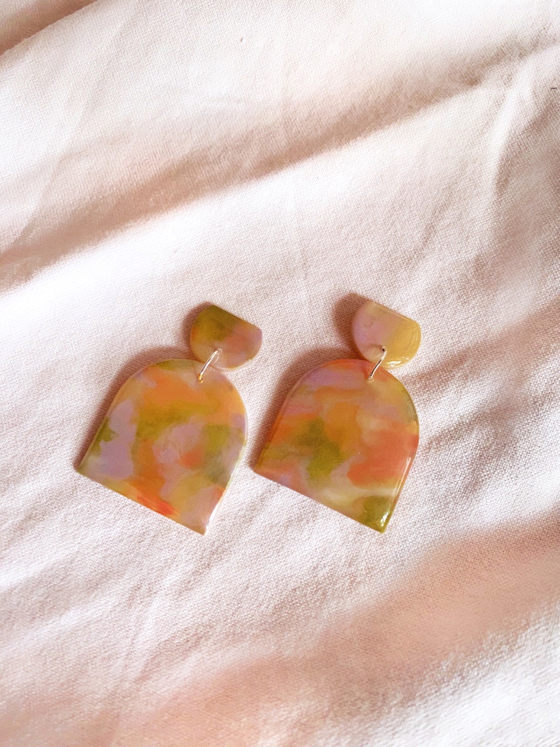 Peach Garden - Maude Polymer Clay Earrings