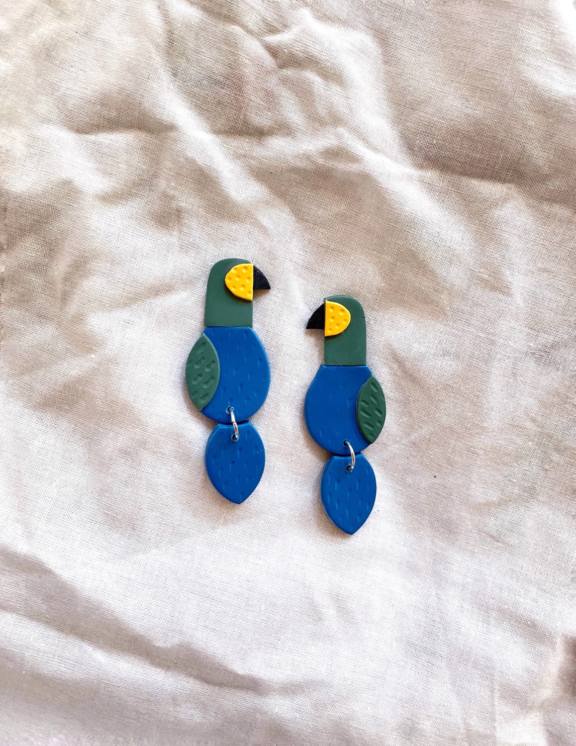 Polymer Clay Earrings | Made-to-order: Parrot (custom Colors) Earrings