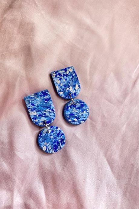 Maya - (lapis Lazuli) Polymer Clay Earrings