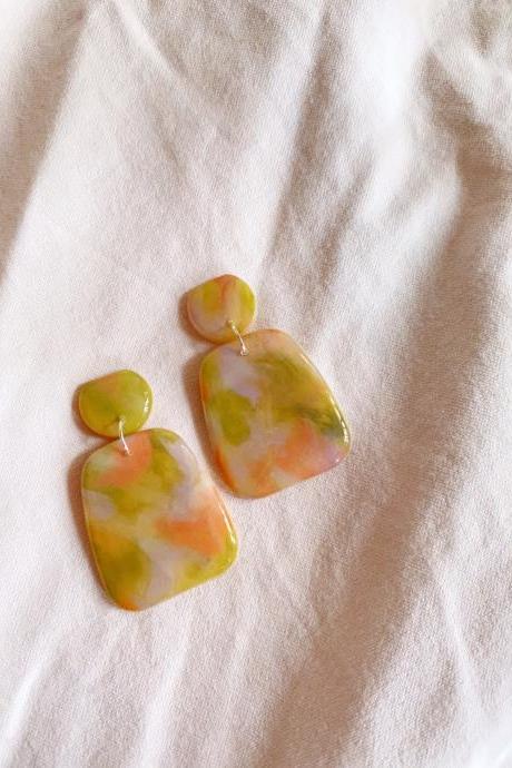 Peach Garden - Austen Polymer Clay Earrings
