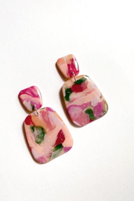 Polymer Clay Earrings, Love in Spring - Austen Earrings