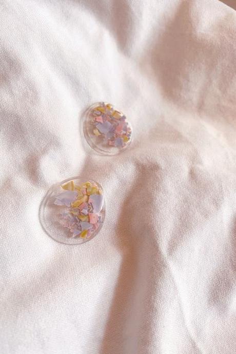 Terrazzo confetti resin stud, resin earrings